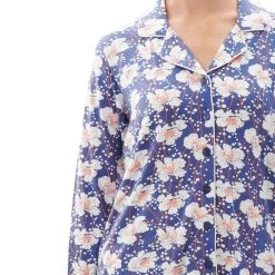Florence Broadhurst Spotted Floral Pyjamas 9LG41S Blue & White