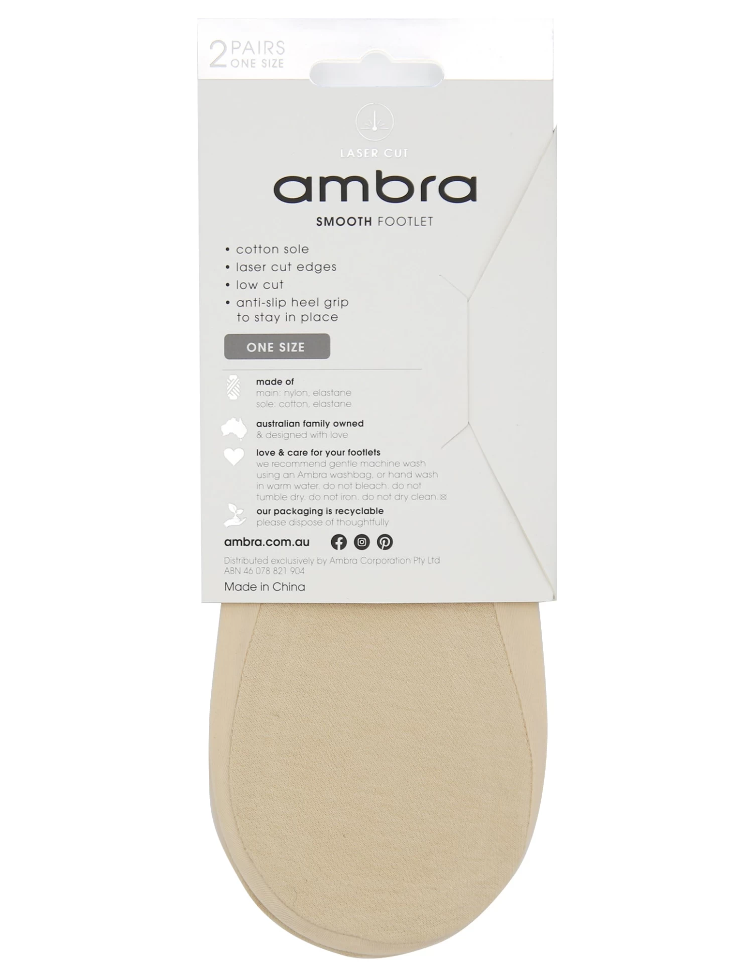 Ambra Smooth Footlet AMSMOFT2P - Image 2