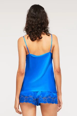 Ginia Silk Cami With Lace GBS202 Lapis - Image 3