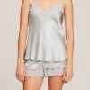 Ginia Silk Short With Lace GBS101 Mist