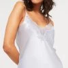 Ginia Silk Camisole With Lace GBS202A Dusty Blue