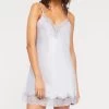 Ginia Silk Chemise With Lace GBS301A Dusty Blue