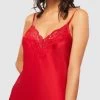 Ginia Silk Chemise With Lace GBS301A Red Chili