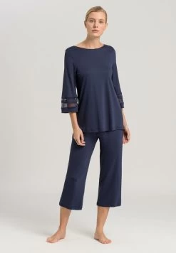 Hanro Delia 3/4 Sleeve Pyjama 077970 Blueberry