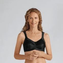 Amoena Isadora Wirefree Soft Cup Pocketed Bra Black