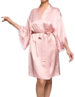 Sainted Sisters Scarlett Silk Kimono L68002P Rose Pink