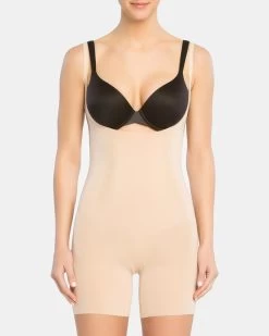 Spanx Open-Bust Mid-Thigh Shapewear Bodysuit