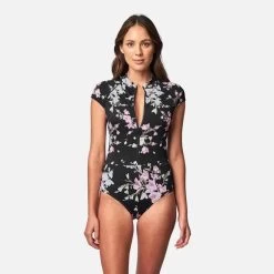 Une Piece Original Sexie Rashie Cap Sleeve One Piece Bauhinia Black