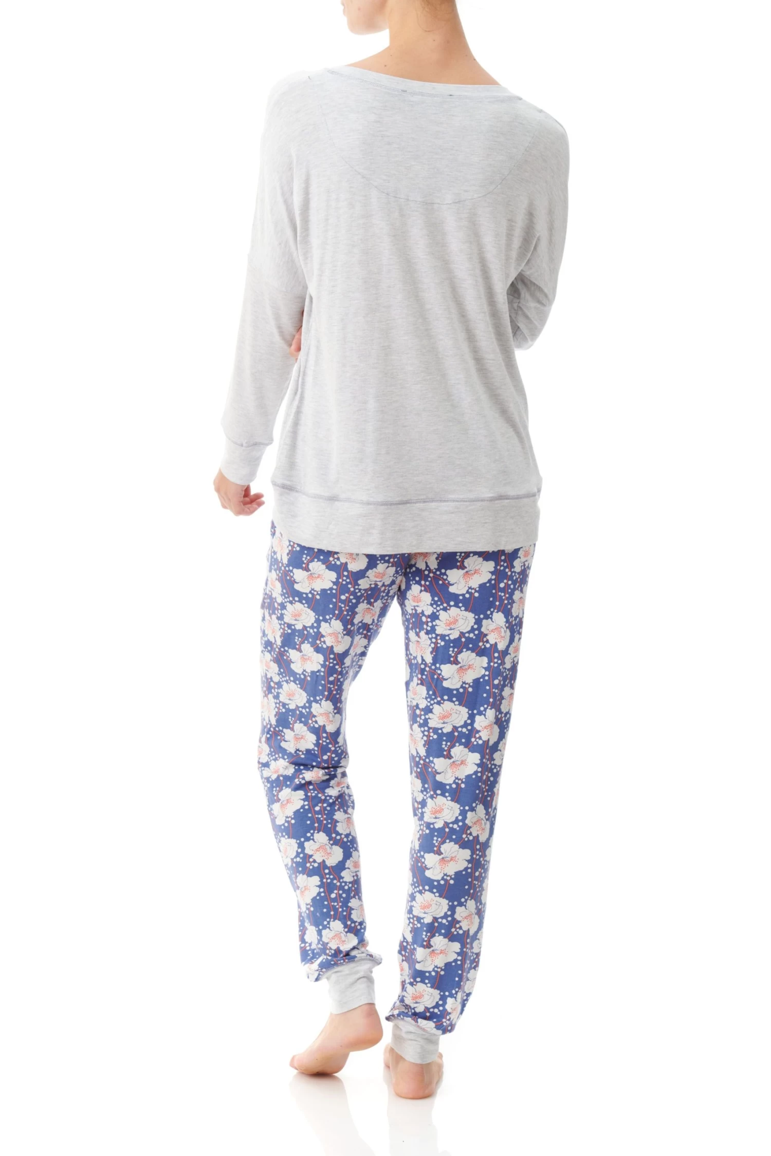 Florence Broadhurst Spotted Floral Ski Pyjama 9LG31S Blue/Grey - Image 2