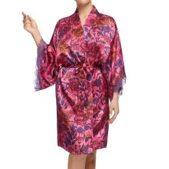 Sainted Sisters Scarlett Silk Kimono L68002P Sunset Flowers