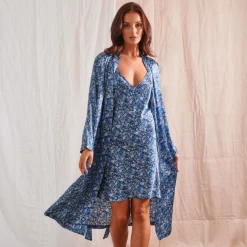 Love & Lustre Liberty Silk Robe LL835 Royal Garland