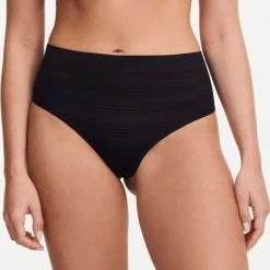 Chantelle Soft Stretch Stripes High-Waisted Thong Brief C20D90