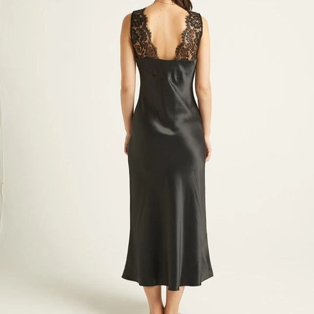 Ginia Silk Lace Shoulder Long Nightdress Size 8 - Image 2