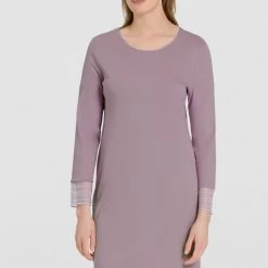 Hanro Sina Long Sleeve Nightdress 076724 Sage Flower