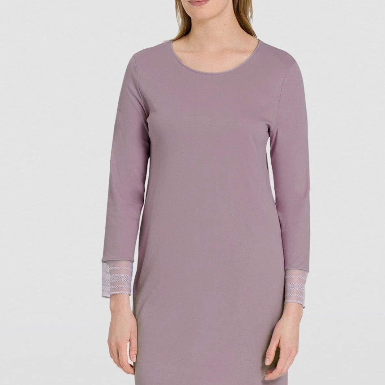 Hanro Sina Long Sleeve Nightdress 076724 Sage Flower