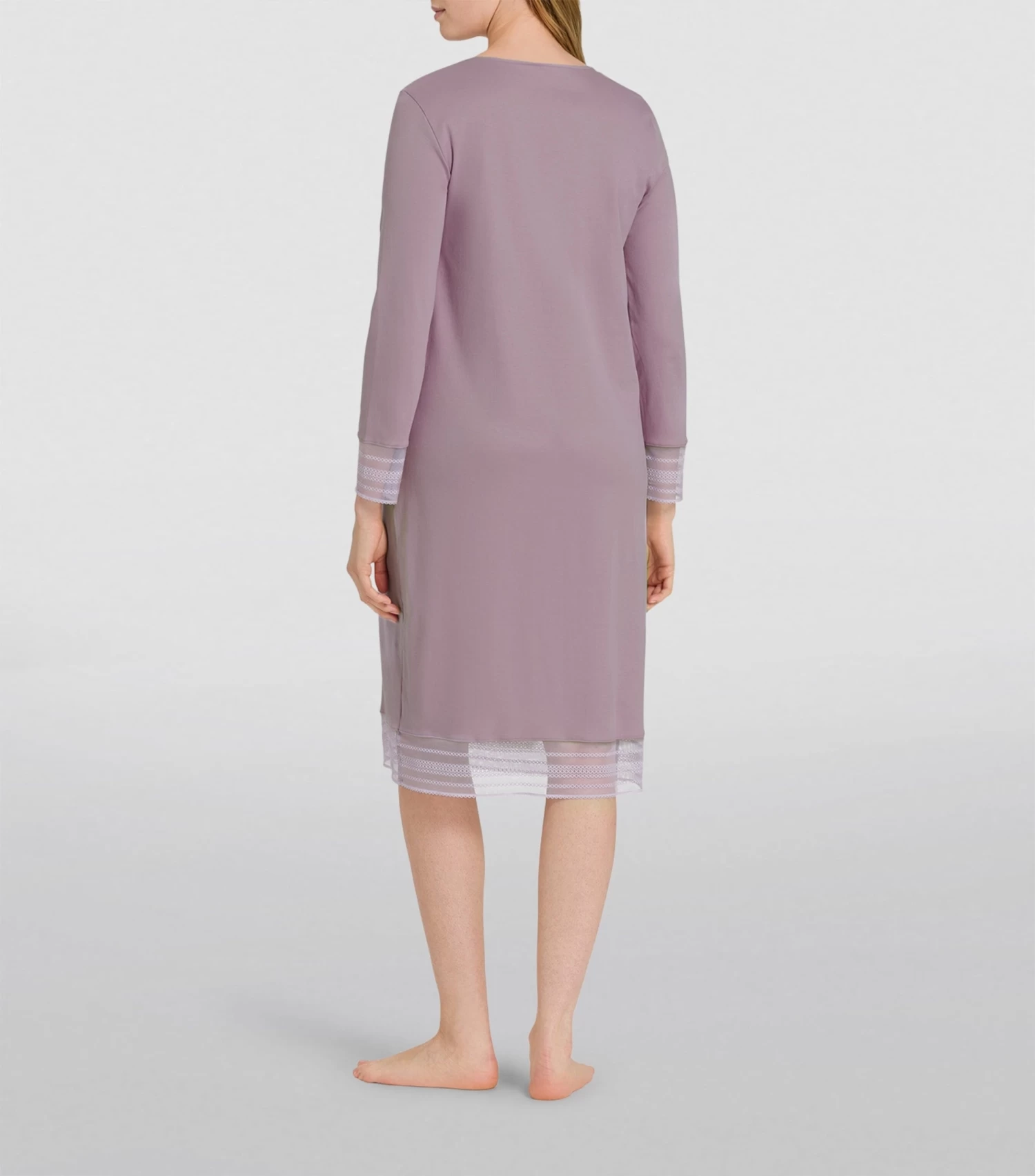 Hanro Sina Long Sleeve Nightdress 076724 Sage Flower - Image 5