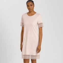 Hanro Sina Short Sleeve Nightdress 076722 Morning Glow