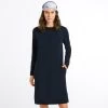 Hanro Milla Long Sleeve 100cm Nightdress 076815 Deep Navy XS