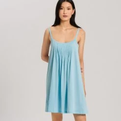 Hanro Juliet Short Nightdress 077747 Soft Cyan