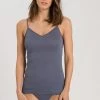 Hanro Cotton Seamless V-Neck Spaghetti Top 071601 Pigeon