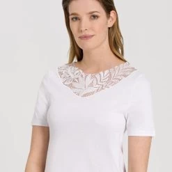 Hanro Zelda Short Sleeved Nightdress 076971 White