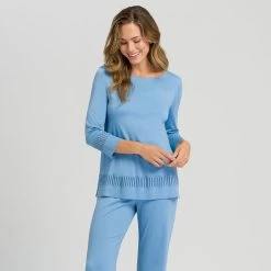 Hanro Gaia 3/4 Sleeve Pyjamas 0776556 Bonnie Blue