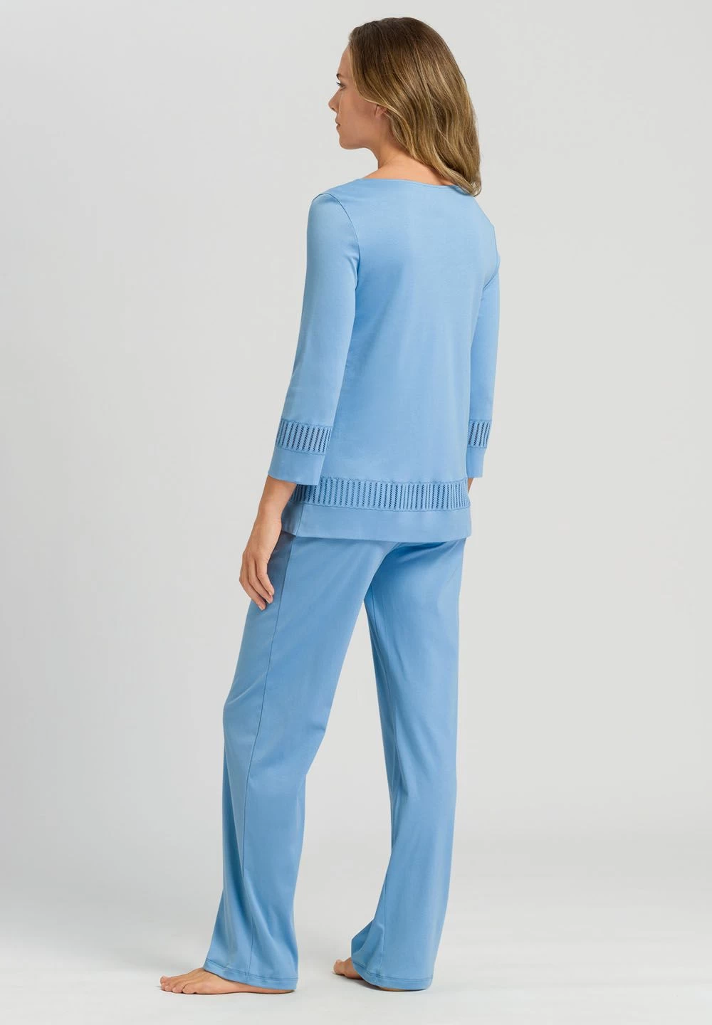 Hanro Gaia 3/4 Sleeve Pyjamas 0776556 Bonnie Blue - Image 5