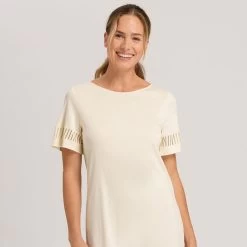 Hanro Gaia Short Sleeve 100cm Nightdress 076536 Citrus Sorbet